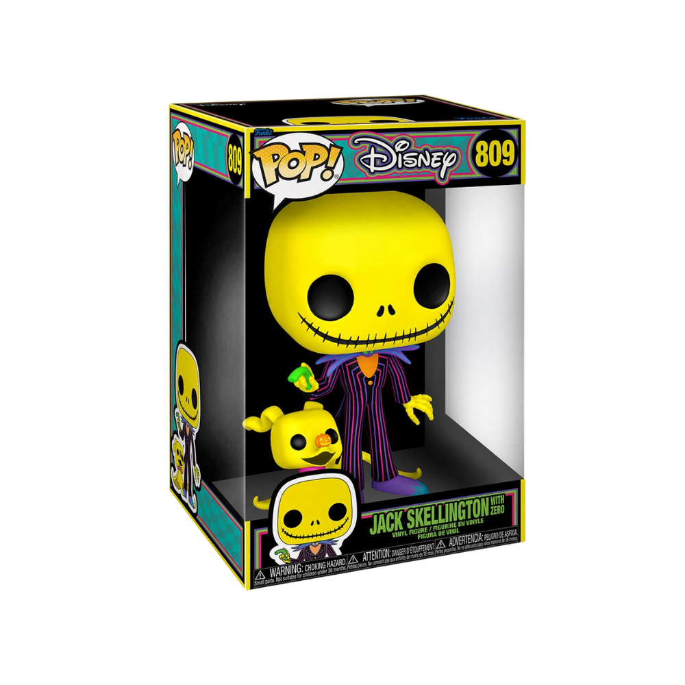 The Nightmare Before Christmas Jack with Zero Blacklight 10-Inch Pop! Vinyl Figure