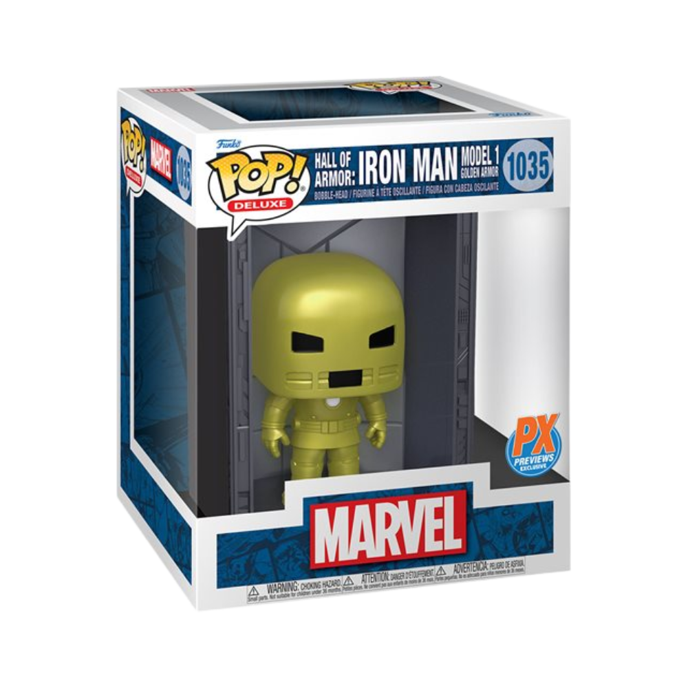 Marvel Iron Man Hall of Armor Iron Man Model 4 Deluxe Pop! Vinyl Figure - Previews Exclusive