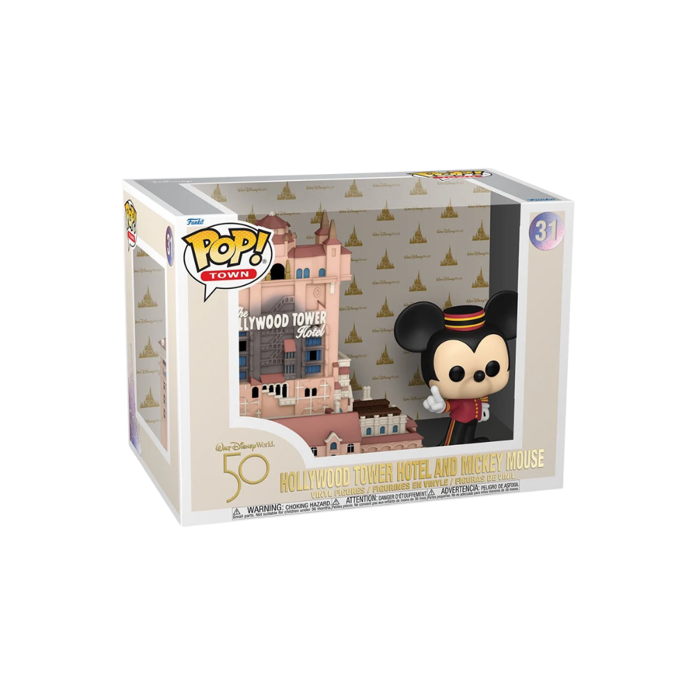 Walt Disney World 50th Anniversary Hollywood Tower Hotel and Mickey Mouse Pop! Town