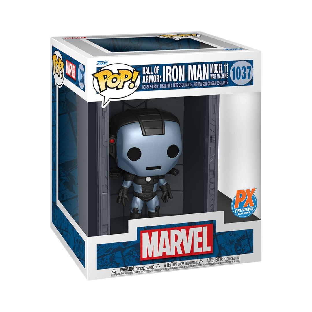 Marvel Iron Man Hall of Armor Iron Man Model 11 War Machine Deluxe Pop! Vinyl Figure - Previews Exclusive