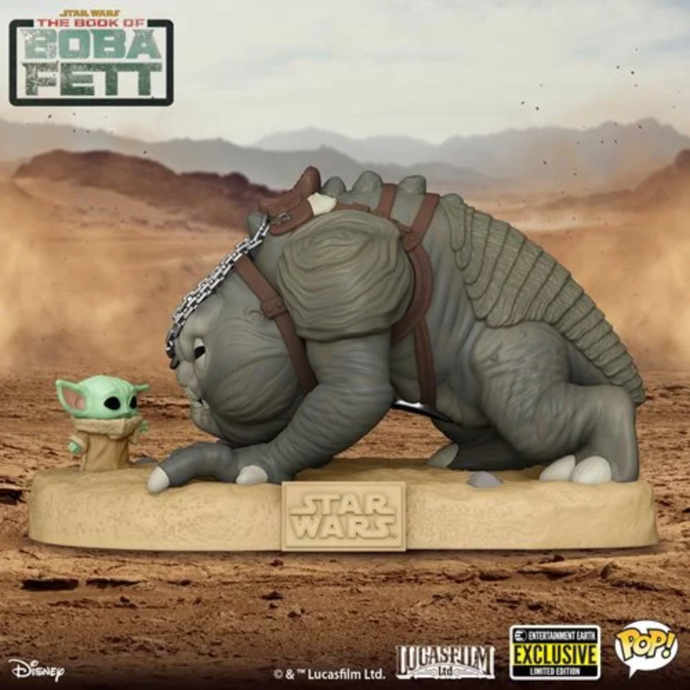 Star Wars: The Book of Boba Fett Grogu with Rancor Pop! Vinyl Figure - Entertainment Earth Exclusive